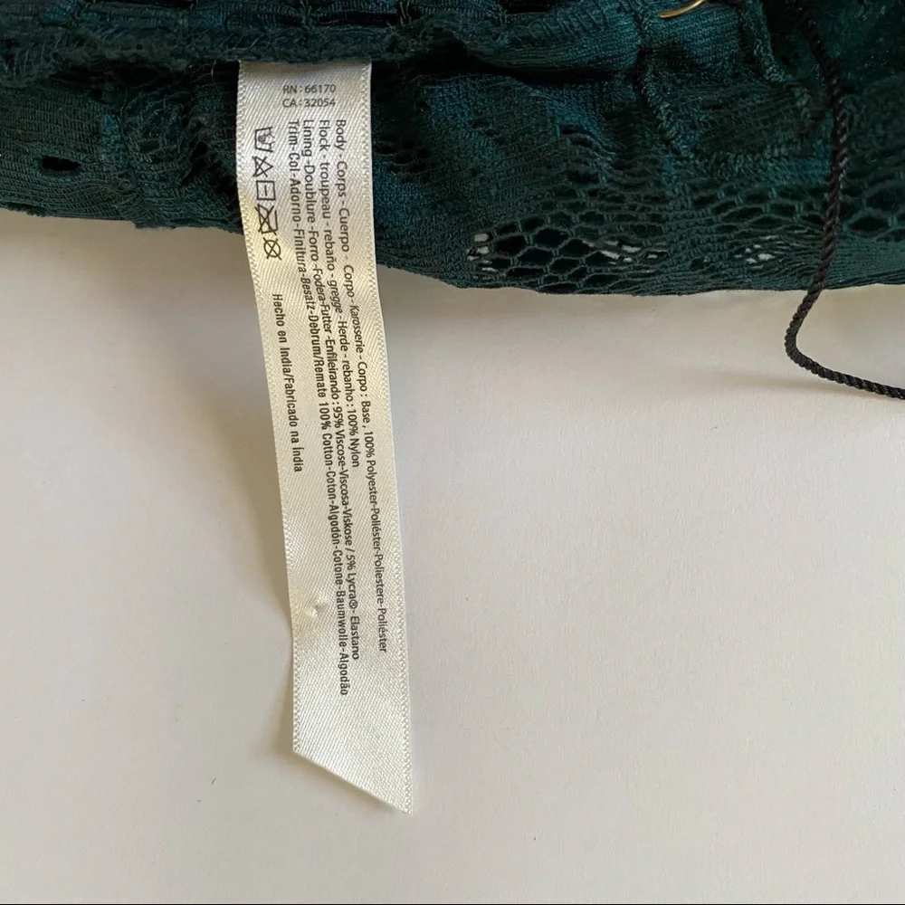 Free‎ People FP One Flocked Velvet Lace Adella Bralette Small
